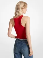 Ribbed Stretch Knit Racerback Bodysuit