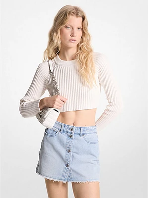 Frayed Denim Mini Skirt