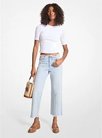 Frayed Denim Cropped Jeans