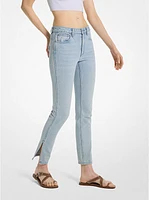 Low-Rise Denim Split-Hem Jeans