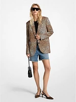 Cheetah Print Stretch Crepe Blazer