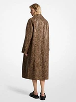 Cheetah Print Balmacaan Coat