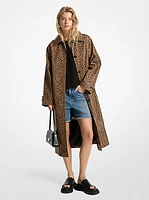 Cheetah Print Balmacaan Coat