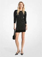 Grommet-Embellished Wool Dress