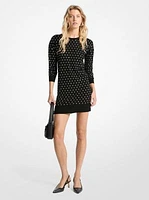 Grommet-Embellished Wool Dress