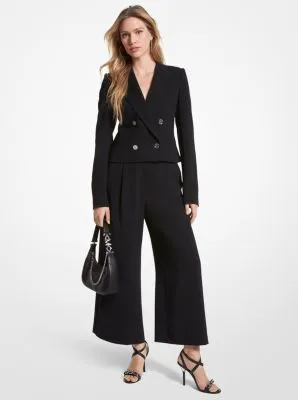 Cropped Crepe Blazer