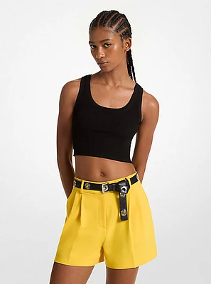 Pleated Crepe Shorts