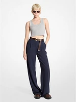 Crepe Wide-Leg Pants