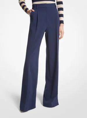 Crepe Wide-Leg Pants