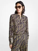 Status Print Georgette Blouse