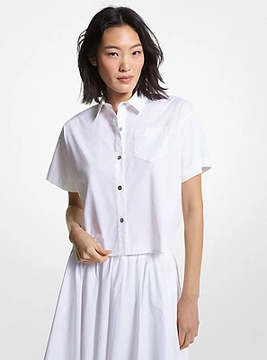 Stretch Organic Cotton Poplin Cropped Shirt