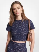 Cotton Eyelet Cropped Top