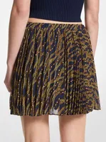 Status Print Georgette Pleated Skirt