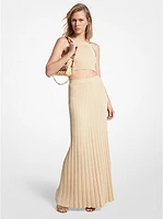 Metallic Ribbed Knit Skirt