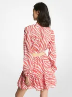 Zebra Print Cotton Lawn Cutout Dress