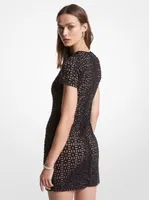 Embellished Laser Cut Scuba Dress