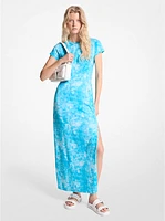 Tie-Dyed Stretch Cotton Maxi Dress