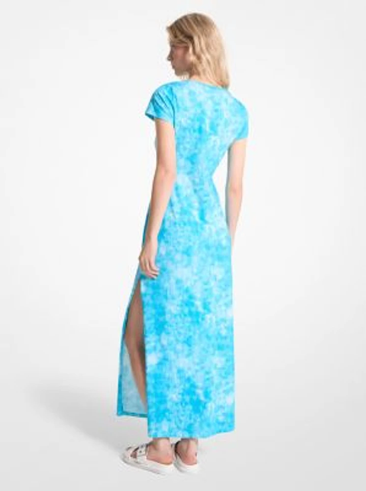 Tie-Dyed Stretch Cotton Maxi Dress