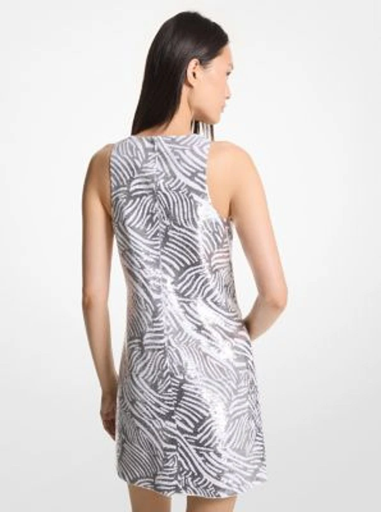 Zebra Sequined Tank Dress