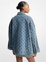 Empire Diamond Jacquard Oversized Denim Jacket