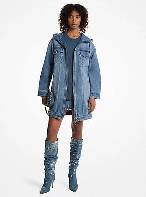 Oversized Hooded Denim Coat