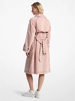 Garment-Dyed Denim Trench Coat