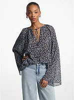 Floral Georgette Flared Sleeve Blouse