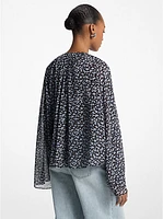 Floral Georgette Flared Sleeve Blouse