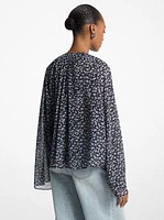 Floral Georgette Flared Sleeve Blouse