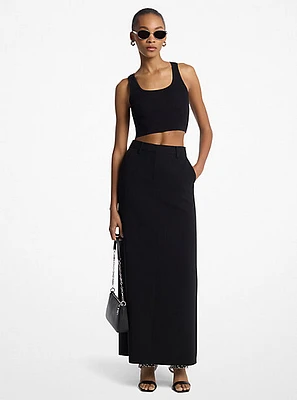 Textured Crepe Trouser Maxi Skirt