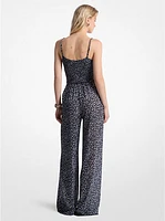 Floral Print Georgette Embellished Jumpsuit
