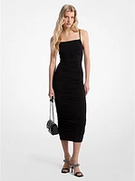 Ruched Stretch Matte Jersey Dress