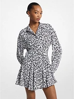 Floral Print Satin Back Crepe Shirtdress