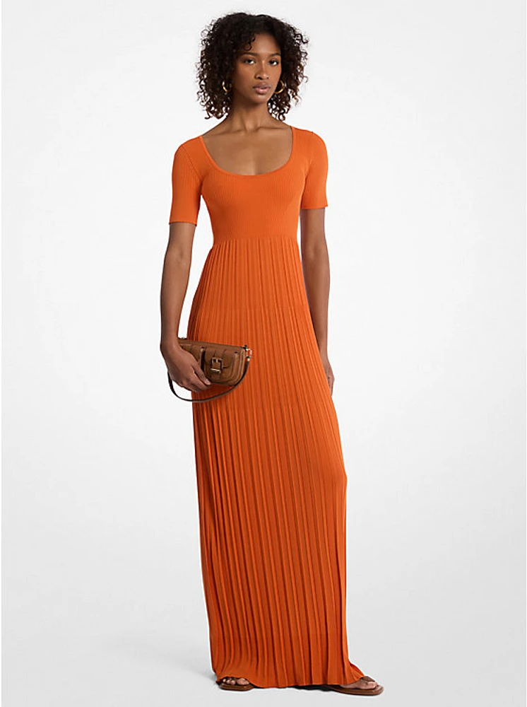 Ribbed Stretch Knit Midi Dress