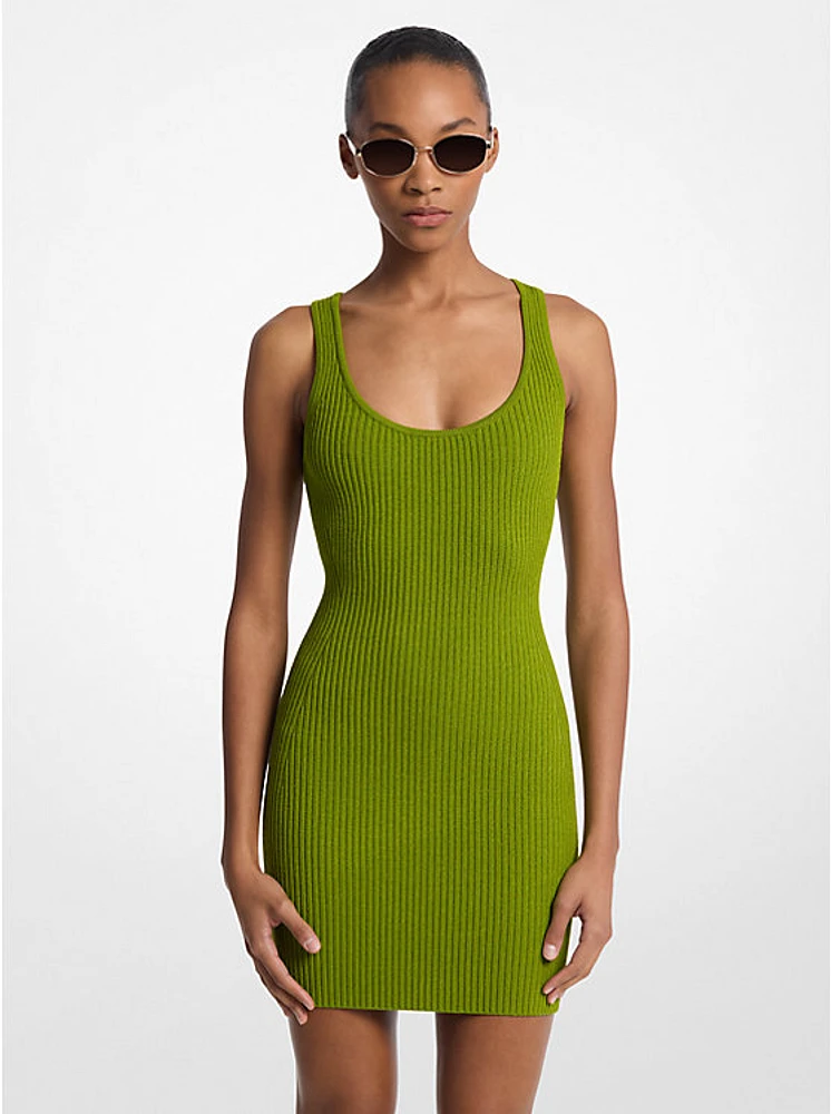 Ribbed Stretch Viscose Tank Dress