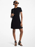 Ribbed Knit Short-Sleeve Dress