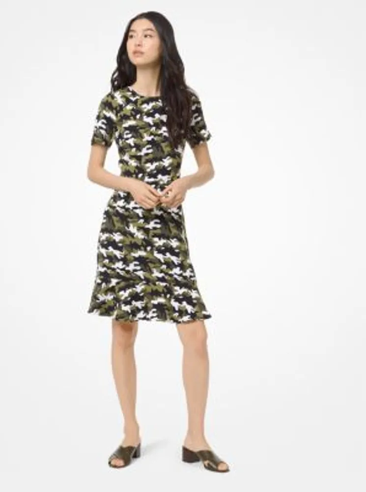 Camouflage Flounce Dress