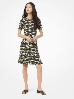 Camouflage Flounce Dress