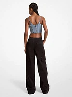 Stretch Organic Cotton Wide-Leg Cargo Pants