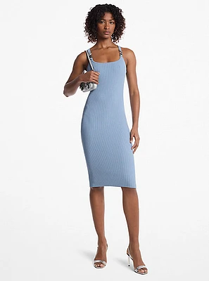 Ribbed Stretch Knit Midi Tank Dress