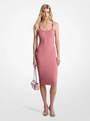 Ribbed Stretch Knit Midi Tank Dress