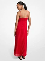 Pleated Georgette Maxi Dress