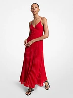 Pleated Georgette Maxi Dress