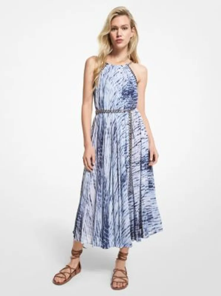 Tie Dye Georgette Halter Dress