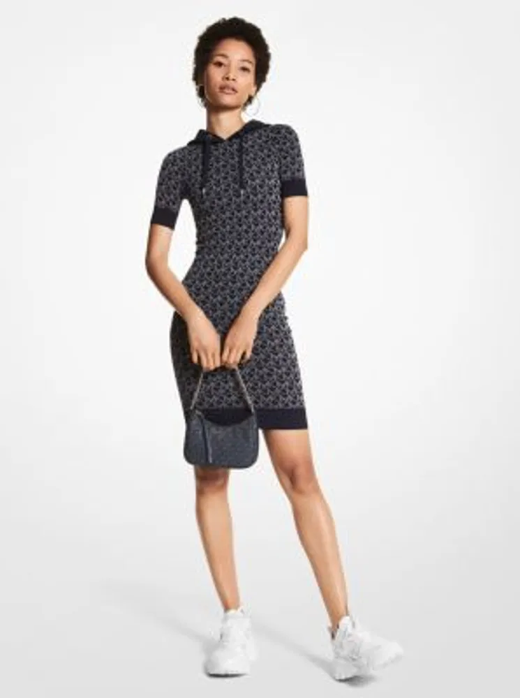 Logo Jacquard Hoodie Dress