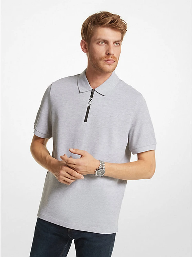 Cotton Half-Zip Polo Shirt