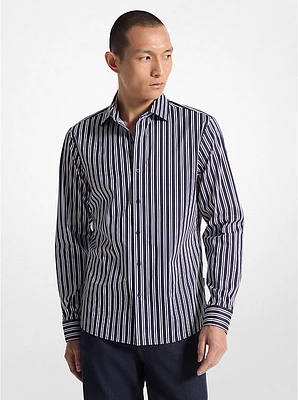 Slim-Fit Stretch Cotton Blend Striped Shirt