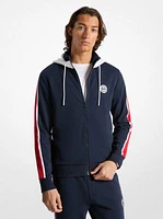 Cotton Blend Zip-Up Hoodie