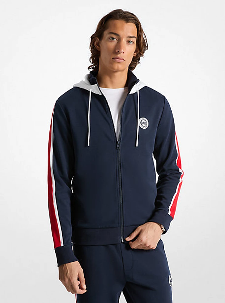 Cotton Blend Zip-Up Hoodie