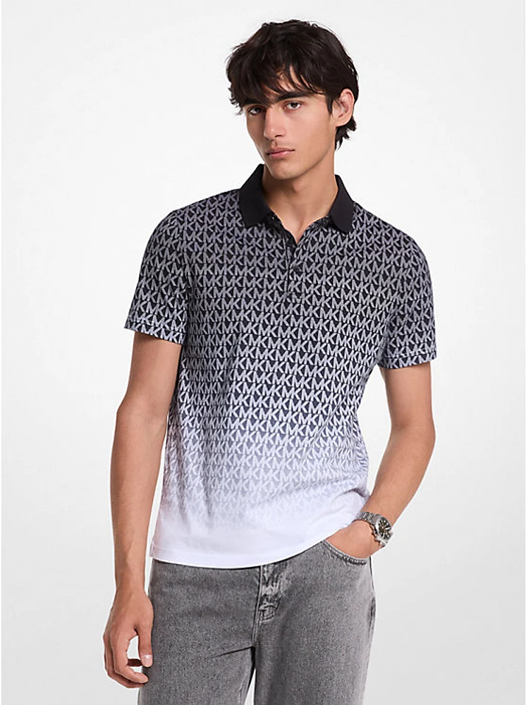 Ombré Signature Logo Cotton Polo Shirt